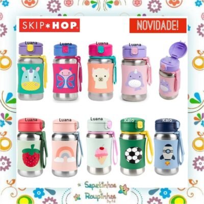 Skip Hop - Garrafa de Aço Inox Spark Style 350ml com gravação a laser