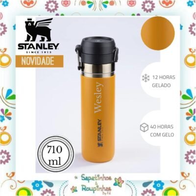 Stanley - Garrafa Térmica Quick Flip Saffron 710ml com gravação a laser