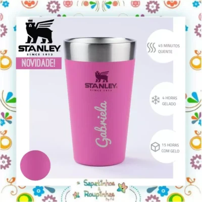Stanley - Copo Térmico de cerveja sem tampa Azaleia 473ml com gravação a laser