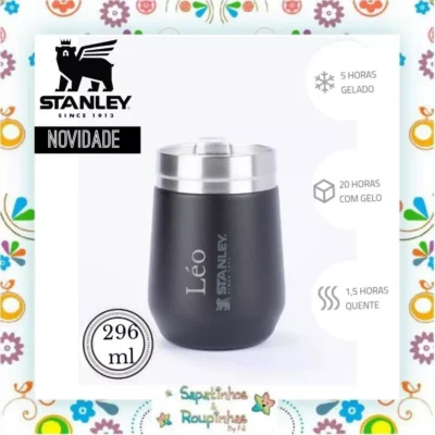 Stanley - Copo térmico everyday Matte Black 296ml com gravação a laser
