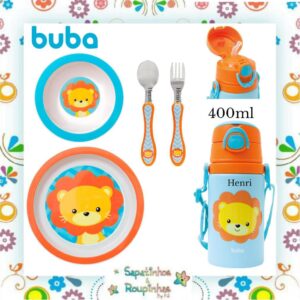 Buba - Kit Refeição Leão e Girafa com gravação a laser - Imagem 13