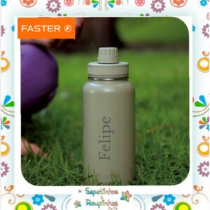 Faster - Garrafa Térmica 900ml verde + Alças pra garrafa + Case de Silicone G com gravação a laser - Imagem 6