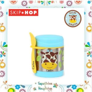 Skip Hop - Pote Térmico Zoo Girafa + Garrafa Flip Zoo Girafa + Porta Snack Zoo Girafa com gravação a laser - Imagem 3