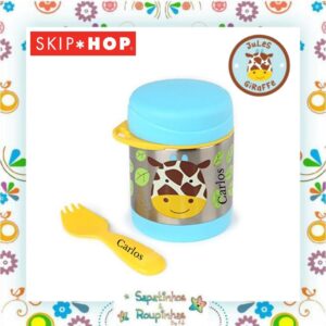 Skip Hop - Pote Térmico Zoo Girafa + Garrafa Flip Zoo Girafa + Porta Snack Zoo Girafa com gravação a laser - Imagem 4