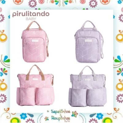 Pirulitando - Kit Bolsa Maternidade média e Bolsa Maternidade Grande