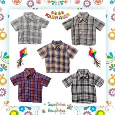 Camisa Xadrez Infantil para Festa Junina