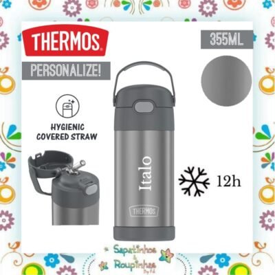 Thermos - Garrafa Térmica Cinza 355ml com gravação a laser