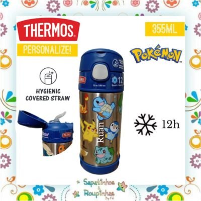 Thermos - Garrafa Térmica Pokémon 355ml com gravação a laser