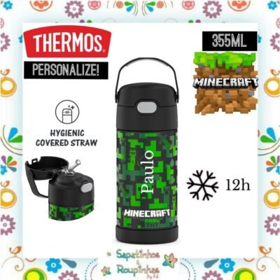 Thermos - Garrafa Térmica Minecraft 355ml com gravação a laser