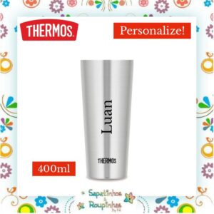 Thermos - Kit Squeeze Térmica Havai 530ml Prata e Copo Térmico Dublin 400ml com gravação a laser - Imagem 8