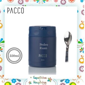 Pacco - Kit Marinho Garrafa Térmica HydraV2 350ml e Pote Termico Food 350ml com gravação a laser - Imagem 6