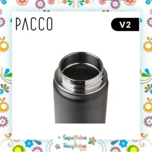Pacco - Kit Preto Garrafa Térmica 500ml e Pote Térmico Food Jar 350ml com gravação a laser - Imagem 6