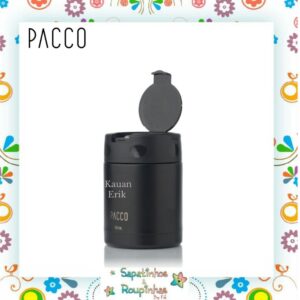 Pacco - Kit Preto Garrafa Térmica 500ml e Pote Térmico Food Jar 350ml com gravação a laser - Imagem 4