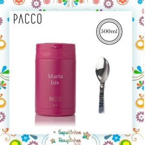 Pacco - Kit Fucsia Garrafa Térmica 500ml e Pote Térmico Food Jar 350ml com gravação a laser - Imagem 4
