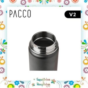 Pacco - Kit Preto Garrafa Térmica 950ml e Pote Térmico 500ml com gravação a laser - Imagem 5