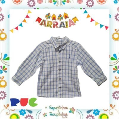 PUC - Camisa Xadrez manga cumpridas Infantil para Festa Junina