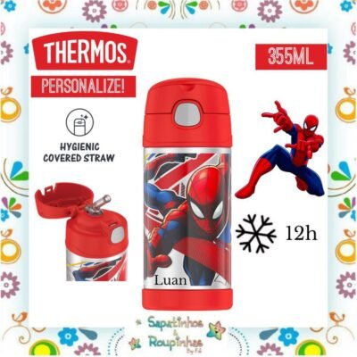 Thermos - Garrafa Térmica Homem-Aranha 355ml com gravação a laser