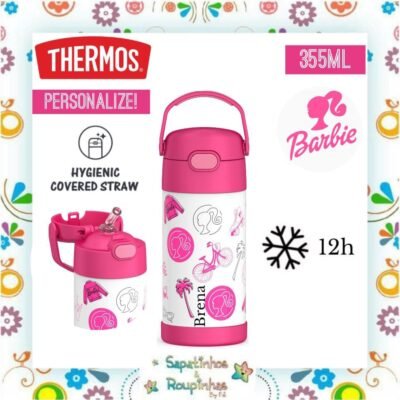 Thermos - Garrafa Térmica Barbie 355ml com gravação a laser