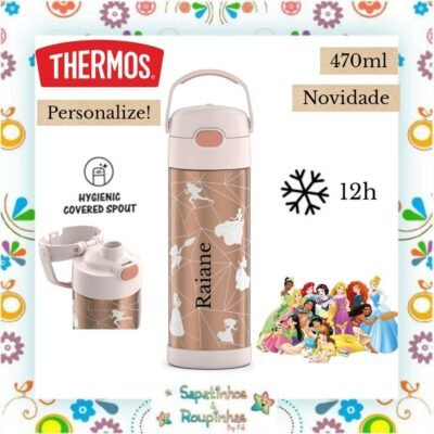 Thermos - Garrafa Térmica Princesas 470ml com gravação a laser