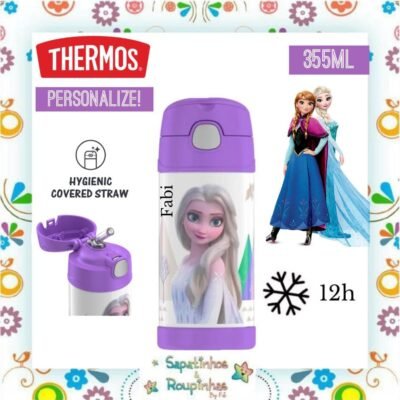 Thermos - Garrafa Térmica Frozen Lilás 355ml com gravação a laser