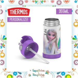 Thermos - Garrafa Térmica Frozen Lilás 355ml com gravação a laser - Imagem 3