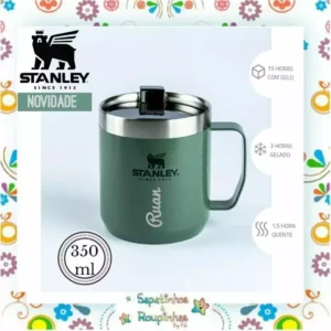 Stanley - Camp Mug Matte Hammertone Green 350ml com gravação a laser