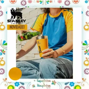 Stanley - Copo Térmico de cerveja sem tampa Saffron 473ml com gravação a laser - Imagem 4