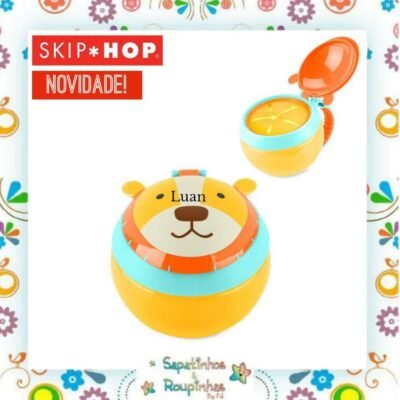 Skip Hop - Porta Snack Zoo Leão 12m+ com gravação a laser