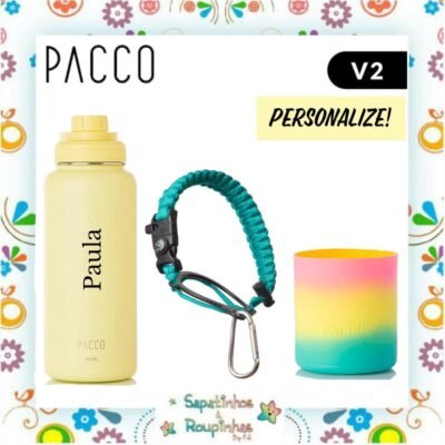 Pacco - Kit Garrafa Térmica e Acessórios com gravação a laser