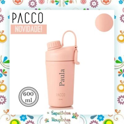 Pacco - Copo térmico shaker 600ml Rose com gravação a laser