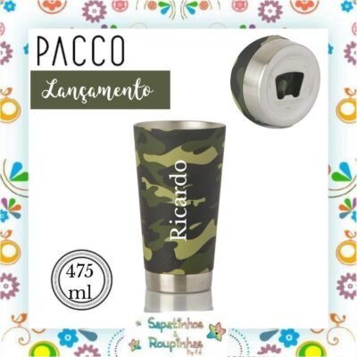 Pacco - Beer Cup Camuflada Militar 475ml com gravação a laser