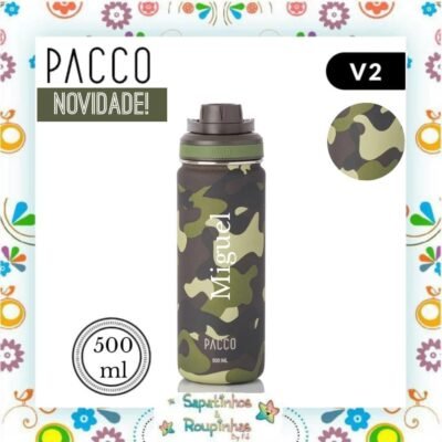 Pacco - Garrafa Térmica HydraV2 500ml Camuflada Militar com gravação a laser