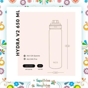 Pacco - Garrafa Térmica HydraV2 650ml Camuflada Militar com gravação a laser - Imagem 2