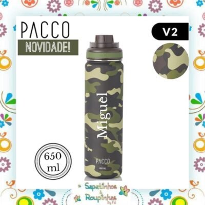 Pacco - Garrafa Térmica HydraV2 650ml Camuflada Militar com gravação a laser