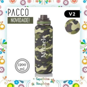 Pacco - Garrafa Térmica HydraV2 1200ml Camuflada Militar com gravação a laser - Imagem 1
