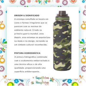 Pacco - Garrafa Térmica HydraV2 1200ml Camuflada Militar com gravação a laser - Imagem 2