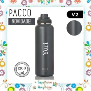 Pacco - Garrafa Térmica HydraV2 1200ml Cinza com gravação a laser - Imagem 1