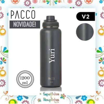 Pacco - Garrafa Térmica HydraV2 1200ml Cinza com gravação a laser