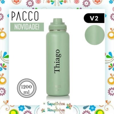 Pacco - Garrafa Térmica HydraV2 1200ml Salvia com gravação a laser