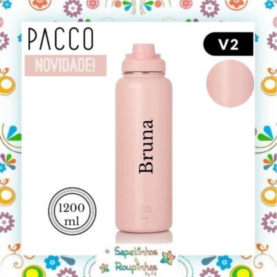 Pacco - Garrafa Térmica HydraV2 1200ml Rose com gravação a laser