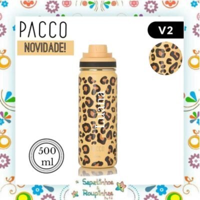 Pacco - Garrafa Térmica HydraV2 Leopard Amarela 500ml