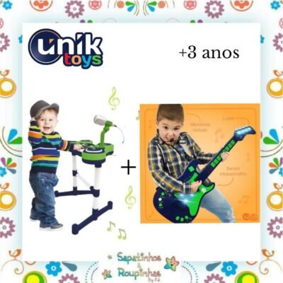 Unik toys - Kit Guitarra Eletrônica e Piano Eletrônico +3