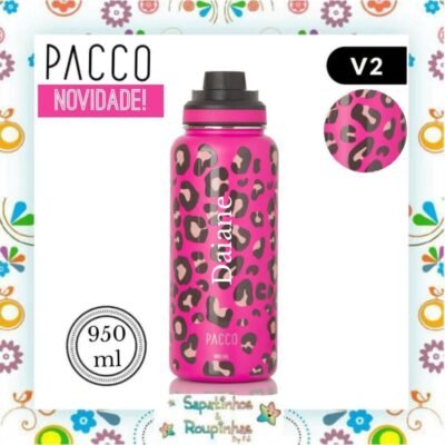 Pacco - Garrafa Térmica HydraV2 950ml Leopard Pink