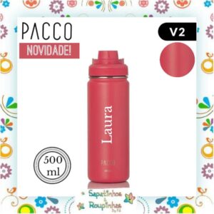 Pacco - Garrafa Térmica HydraV2 Cereja 500ml com gravação a laser