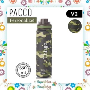 Pacco - Kit Garrafa Térmica e Copo Camuflada Militar com gravação a laser - Imagem 3