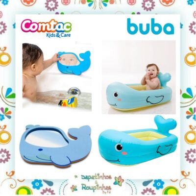 Buba/Comtac Kids & Care - Kit Banheira Inflável +6M e Espelho para Banho +9M