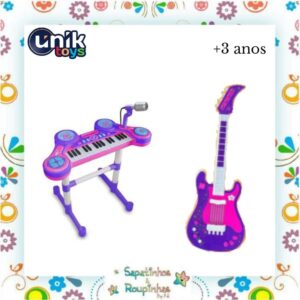 Unik toys - Kit Guitarra Eletrônica e Piano Eletrônico +3 - Imagem 8