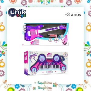 Unik toys - Kit Guitarra Eletrônica e Piano Eletrônico +3 - Imagem 7