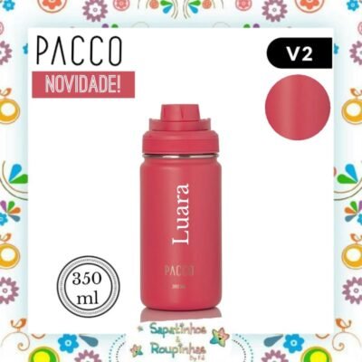 Pacco - Garrafa Térmica HydraV2 Cereja 350ml com gravação a laser 