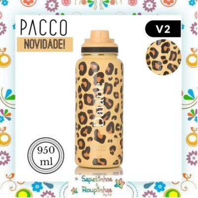 Pacco - Garrafa Térmica HydraV2 950ml Leopard Amarela